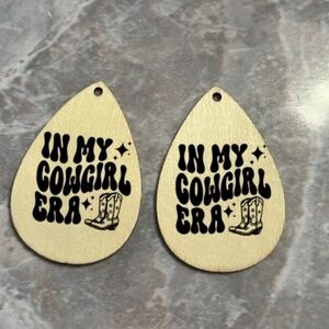 In My Cowgirl Era 2" Handmade Wooden Earrings